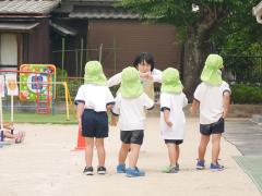 運動会練習　位置について　よーい
